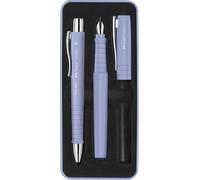Faber-Castell 241051 Set di Scrittura Poly Pen Iris Pallido, Penna Stilografica Con Pennino Largo, Impugnatura Ergonomica, Ideale Per Prendere Appunti, Per Studenti, Scrittura Fluida