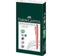 Faber-Castell 241125 - Scatola con 5 Penne Poly Ball Urban - Corallo