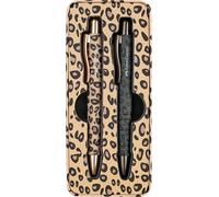 Faber-Castell 241148 - Penna a sfera Poly Ball Leo Natural Instinct, 2 pezzi, con mina XB sostituibile, set regalo in astuccio di metallo