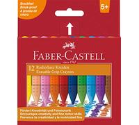 Set di 12 pastelli cerosi sottili cancellabili Faber-Castell.