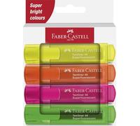 Faber-Castell 254644 - Confezione di 4 evidenziatori Textliner 1546 - Tonalità Neon