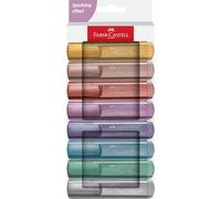 FABER-CASTELL Evidenziatore Textliner 46, punta a scalpello, tratto 1,0-3,0-5,0 mm, colori assortiti metallic, Faber Castell, astuccio 8 colori - 254678