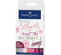 Faber-Castell 267124 Bustina con 8 Pitt Artist Penna Hand Lettering, Rose