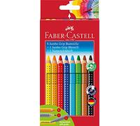 FABER-CASTELL 280921 Jumbo Grip Confezione da 8 con matita e penna campo nome, singolo, 12 pezzi (confezione da 1)