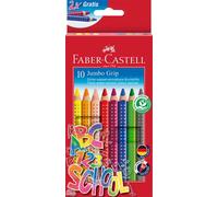 Faber-Castell 280922 Jumbo Colouring Pencils Set, 10 Pieces, Shatterproof, for C