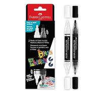 FABER-CASTELL 285503 - Pennarello acrilico Shake&Paint Black Edition, 2 penne acriliche, pennarello con 2 punte rotonde (3 mm e 1 mm)