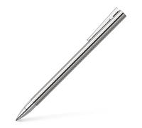 Faber-Castell 342004 - Penna a sfera Neo Slim in acciaio inossidabile, argento lucido