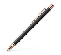 Faber-Castell 343120 - Penna a sfera Neo Slim in metallo, caricamento M, nero con oro rosa