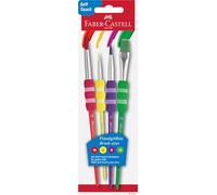 FABER-CASTELL 481600 - Set di pennelli con impugnatura morbida, 4 pezzi, pennelli da pittura per bambini