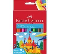 Faber-Castell Castle Confezione da 24 pennarelli - Inchiostro lavabile a base d'acqua - Colori assortiti