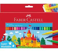 Faber-Castell Castle Confezione da 50 pennarelli - Inchiostro lavabile a base d'acqua - Colori assortiti