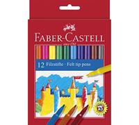 Faber-Castell 554212 - Penna a punta di feltro in astuccio di cartone, 12 pezzi