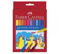Faber-Castell 554224 - Set di penne con punta in feltro, 24 pezzi, in astuccio di cartone