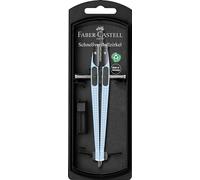 FABER-CASTELL 574474 - Bussola a regolazione rapida Grip blu cielo, incl. ricambi e puntali per bussola