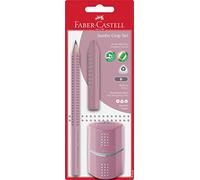 Faber-Castell Set di matite Jumbo Grip 580082 – matita, temperino a tre punte e gomma – Rose Shadows