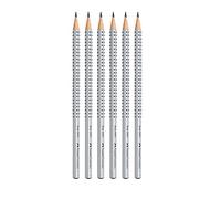 Faber-Castell - 6 matite Grip 2001, durezza: HB, colore del fusto: argento argento 2B