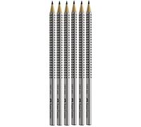 Faber-Castell - 6 matite Grip 2001, durezza: HB, colore del fusto: argento argento 2H