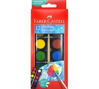 Faber-Castell 125017 - Scatola di colori ad acquerello 12 colori, pennelli inclusi, scatola di colori per la scuola e il tempo libero