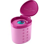 FABER-CASTELL - Affilacese Grippy con protezione antitaglio, rosa | Temperamatite con contenitore, per matite colorate extra spesse con diametro di 17,8 mm