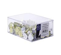 Faber-Castell ALCO-Albert 540-37 - Mollette angolari in alluminio, 1000 pezzi, colore: oro laccato