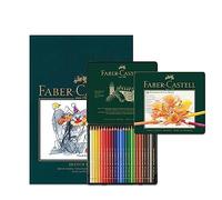 Faber-Castell Blocco da disegno A4 e scatola di 24 matite colorate Polychromos Artists - Set artistico per libri da colorare per adulti, forniture artigianali, disegno, schizzi, matite resistenti alla
