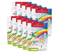 FABER-CASTELL - Blocco da disegno DIN A5, 10 blocchi da 60 fogli, 80 g/m² | 10 blocchi da disegno DIN A5 da 60 fogli, carta da 80 g/m², per disegnare, dipingere e abbozzare