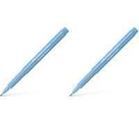 Faber-Castell Boadpen - Penna a punta fine, 0,8 mm, colore: azzurro (Confezione da 2)