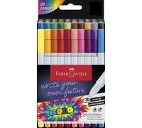 Faber-Castell Boldpen 155318 Felt Tip Pen Set, 20 Grip Fibre Pens with 1 mm Line