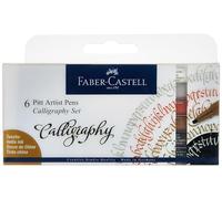 Faber-Castell - India Ink Pitt Artist Pen Calligraphy (6 Pcs) (167506) TOY NUOVO