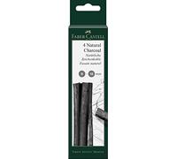 Faber-Castell Carboncini 129498 - 4 carboncini naturali per disegno, diametro 9-15 mm