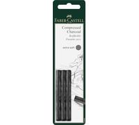 FABER-CASTELL - Carboncino da disegno Pitt extra soft, set da 3 pezzi