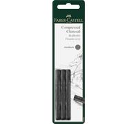 FABER-CASTELL 129999 - Mezzo carboncino da disegno, set di 3, matita nera da disegno PITT