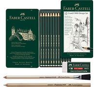 Faber-Castell 119064 - Matita CASTELL 9000, set da 12 pezzi, contenuto: 5B - 5H + 2 diverse penne e gomme senza PVC