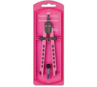Faber-Castell Compasso a regolazione rapida | Compasso rosa con contenitore riempito | 174339 | diametro 340 mm | morsetto antiscivolo e mina