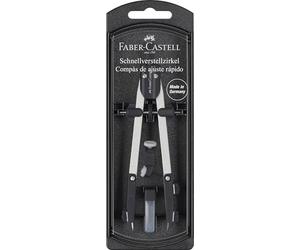 FABER-CASTELL - Compasso a regolazione rapida con snodo | Compasso con portapennino, ricambi e mine per la scuola, la formazione e il disegno tecnico