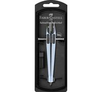 FABER-CASTELL - Compasso a regolazione rapida Grip Sky Blue | Set di compassi con ricambi e mine per la scuola e la formazione