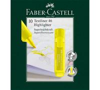 Evidenziatori Faber Castell Textliner 48 - 943528 Evidenziatori colore giallo con tratto 1-5 mm e punta da 1-5 mm a scalpello in confezione da 10 Pz.