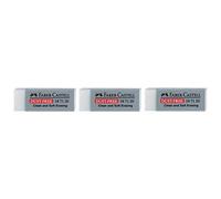 Faber-Castell Confezione da 3 gomme plastica Dust-Free senza PVC 62 x 22 x 13 mm Grigio