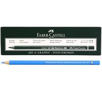 Faber-Castell Confezione da 6 matite colorate Polychromos, 152 blu medio, resistenti all'acqua e alle sbavature, mina spessa 3,8 mm