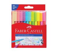 Faber-Castell Connector Pen Marker Inchiostro a lunga durata 12 pezzi Pastello e
