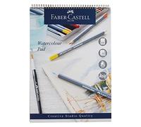 Faber-Castell Creative Studio - Blocco per acquerelli, formato A3, carta senza acidi, rilegatura a spirale, 190 g/m², 15 fogli per acquerelli, matite e pennarelli, arte, artigianato, casa e scuola