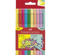 Faber-Castell Faber Castell 155310 - Pennarello Grip Colour Neon & Pastell, in confezione da 10 10er Etui (Neon Pastell)