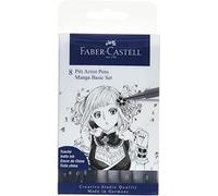 Faber-Castell - India Ink Pitt Artist Pen B Manga (8 Pcs) (167107) Toy NUOVO