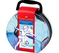 Faber Castell Felt Tip Pen Connector Metal Football with 33 Pens