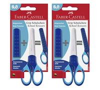 Faber-Castell - Forbici per la scuola, blu o rosso