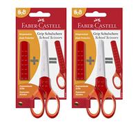Faber-Castell - Forbici per la scuola, blu o rosso