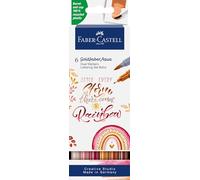 FABER-CASTELL - Goldfaber Aqua Dual Marker Boho, 6 colori | Pennarelli dual-tip lavabili con punta a pennello e pennarello a punta fine per acquerello e lettering