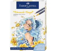 FABER-CASTELL - Goldfaber Sketch Marker Romantic Manga, 13 pezzi | Con pennarelli a base alcolica, Pitt Artist Pen e istruzioni per disegnare manga