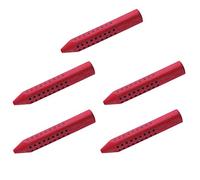 Faber-Castell - Gomma triangolare Grip 2001, 5 x rosso, 187101 - Dreieckradierer Grip 2001, rot