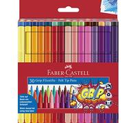 `Faber-Castell - Fibre-Tip Pens Grip Colour Marker Set, 30 Pc (1553... Toy NUOVO